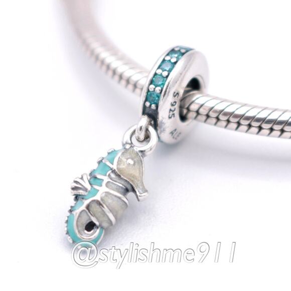 Authentic PANDORA Tropical Seahorse Dangle - 791311MCZ - Picture 1 of 9